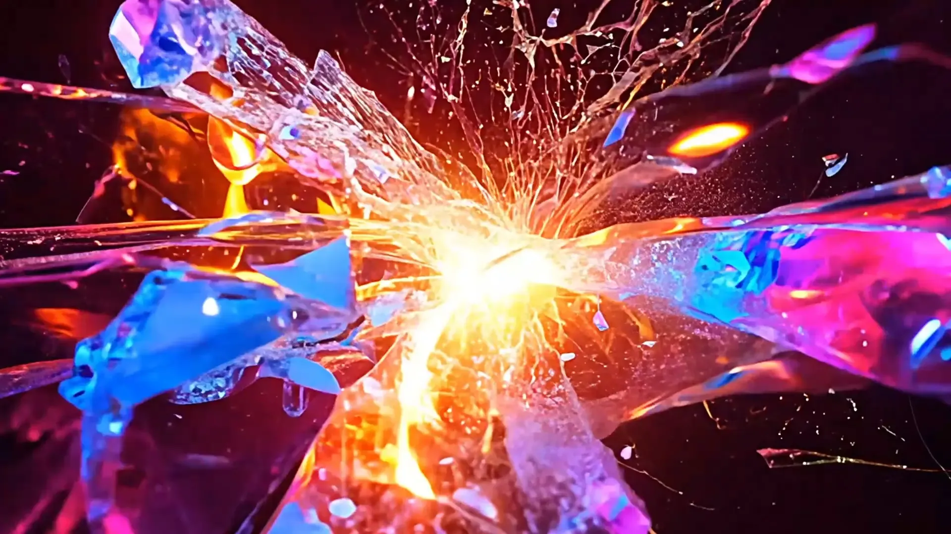 Explosive Crystal Fragments Overlay for Futuristic Video and Product Reveals